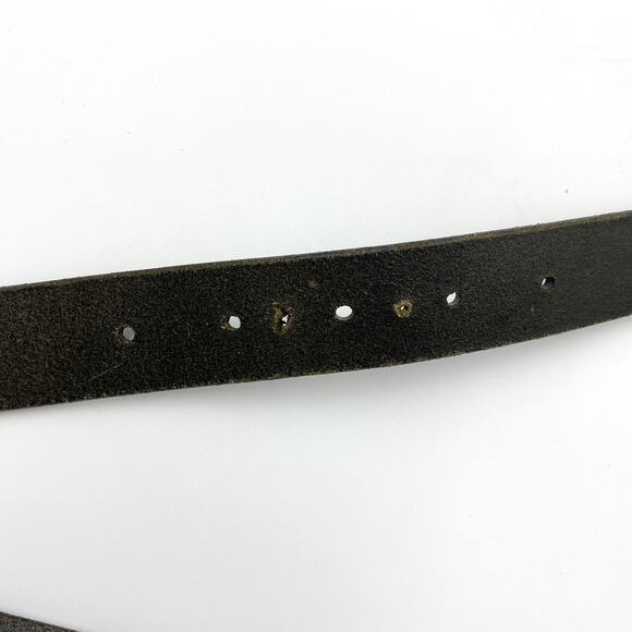 Coach Belt Lizard Textured Leather Black Silver 35 - Picture 7 of 8